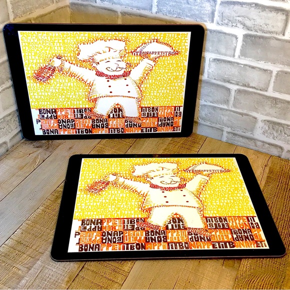 Set of 2 Vintage French Chef Cork Back Placemats - Picture 2 of 6